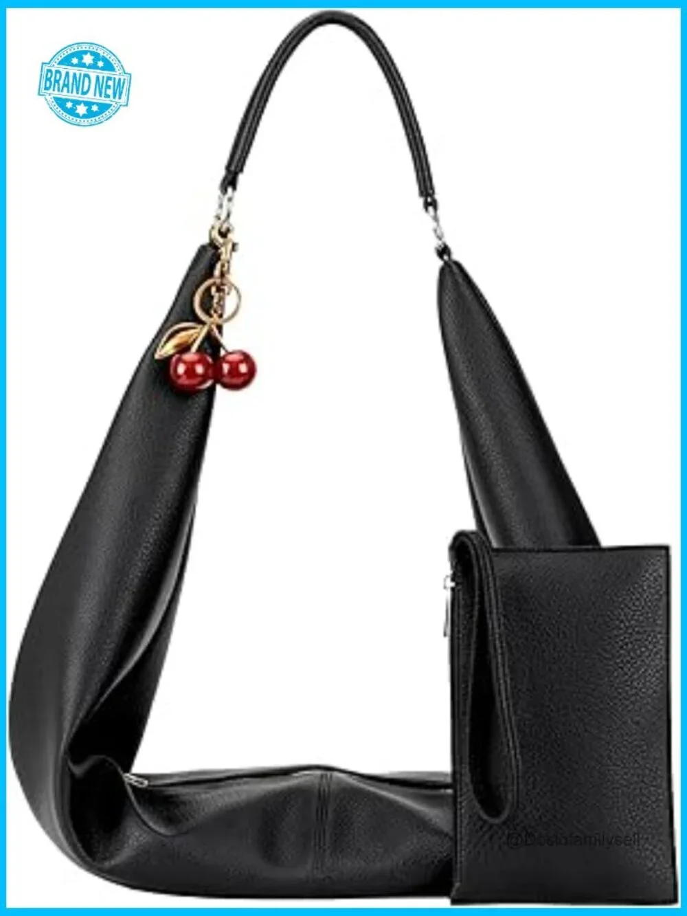 Slouchy Hobo Bag Soft Vegan Leather Shoulder Purse Top Handle Handbag with